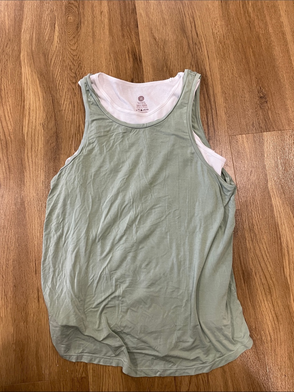 Light Green Layered Scoop Neck Tank Top